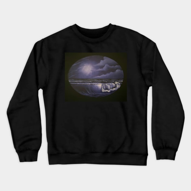 Violet Seascape Oval Crewneck Sweatshirt by J&S mason